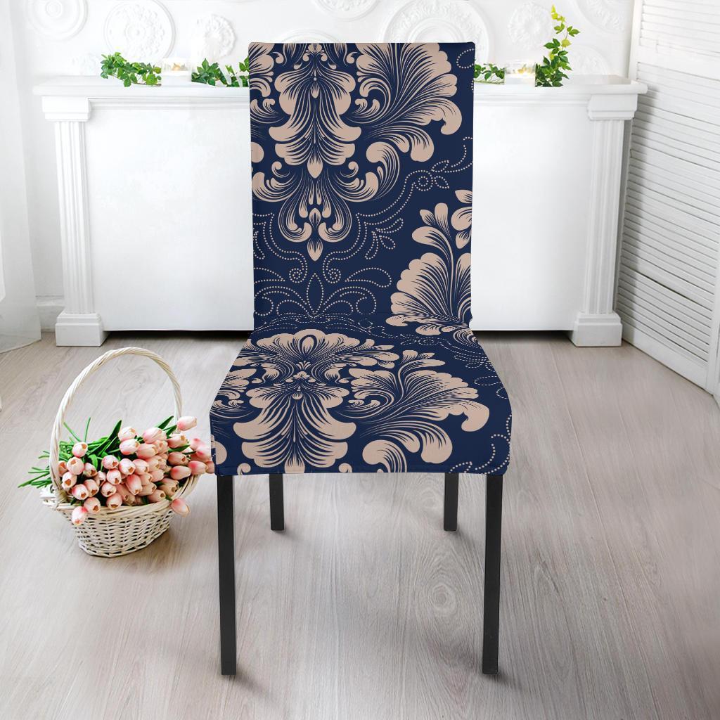 Damask Pattern Print Chair Cover-grizzshop