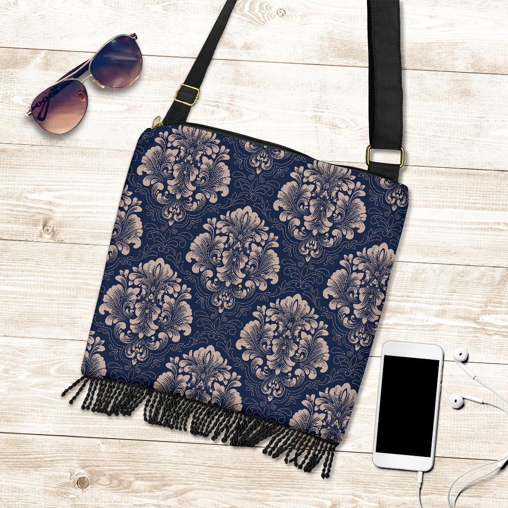 Damask Pattern Print Crossbody bags-grizzshop