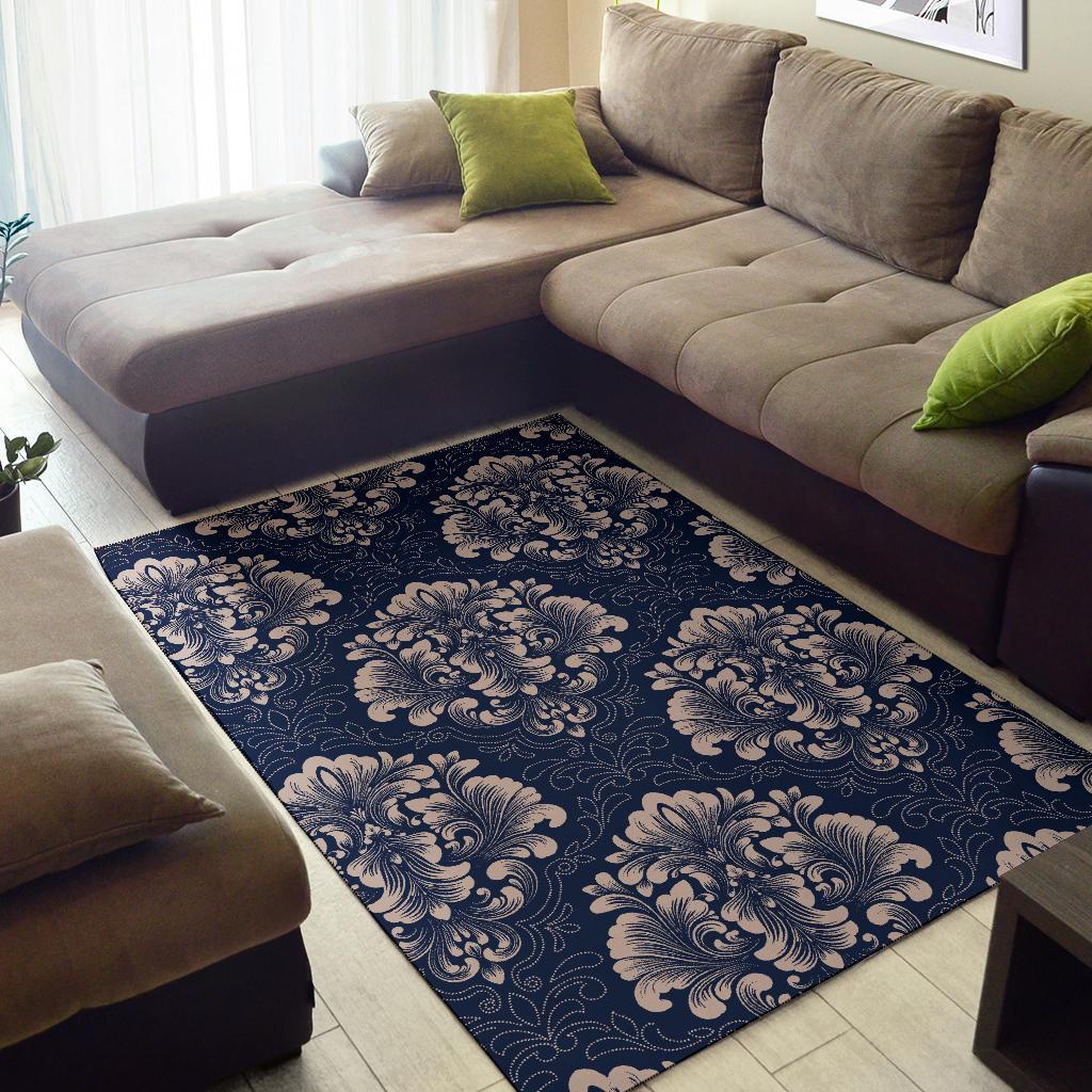 Damask Pattern Print Floor Mat-grizzshop