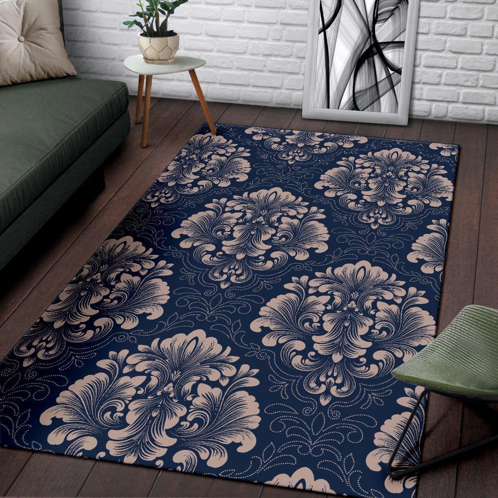 Damask Pattern Print Floor Mat-grizzshop