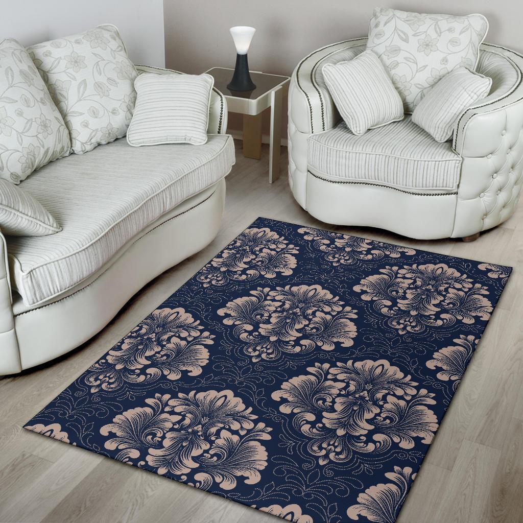 Damask Pattern Print Floor Mat-grizzshop