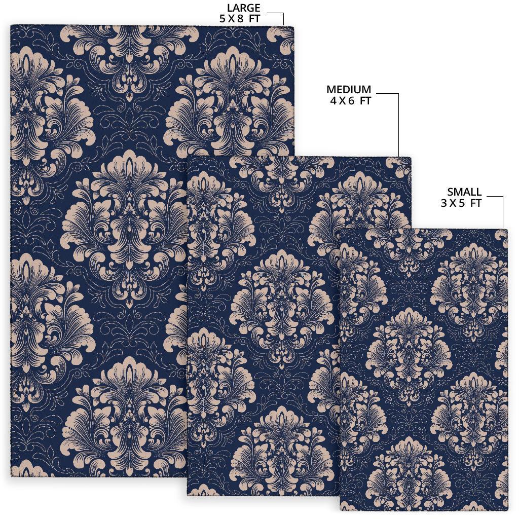 Damask Pattern Print Floor Mat-grizzshop