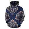 Damask Pattern Print Men Women Pullover Hoodie-grizzshop