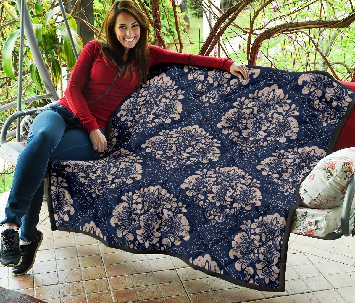 Damask Pattern Print Quilt-grizzshop