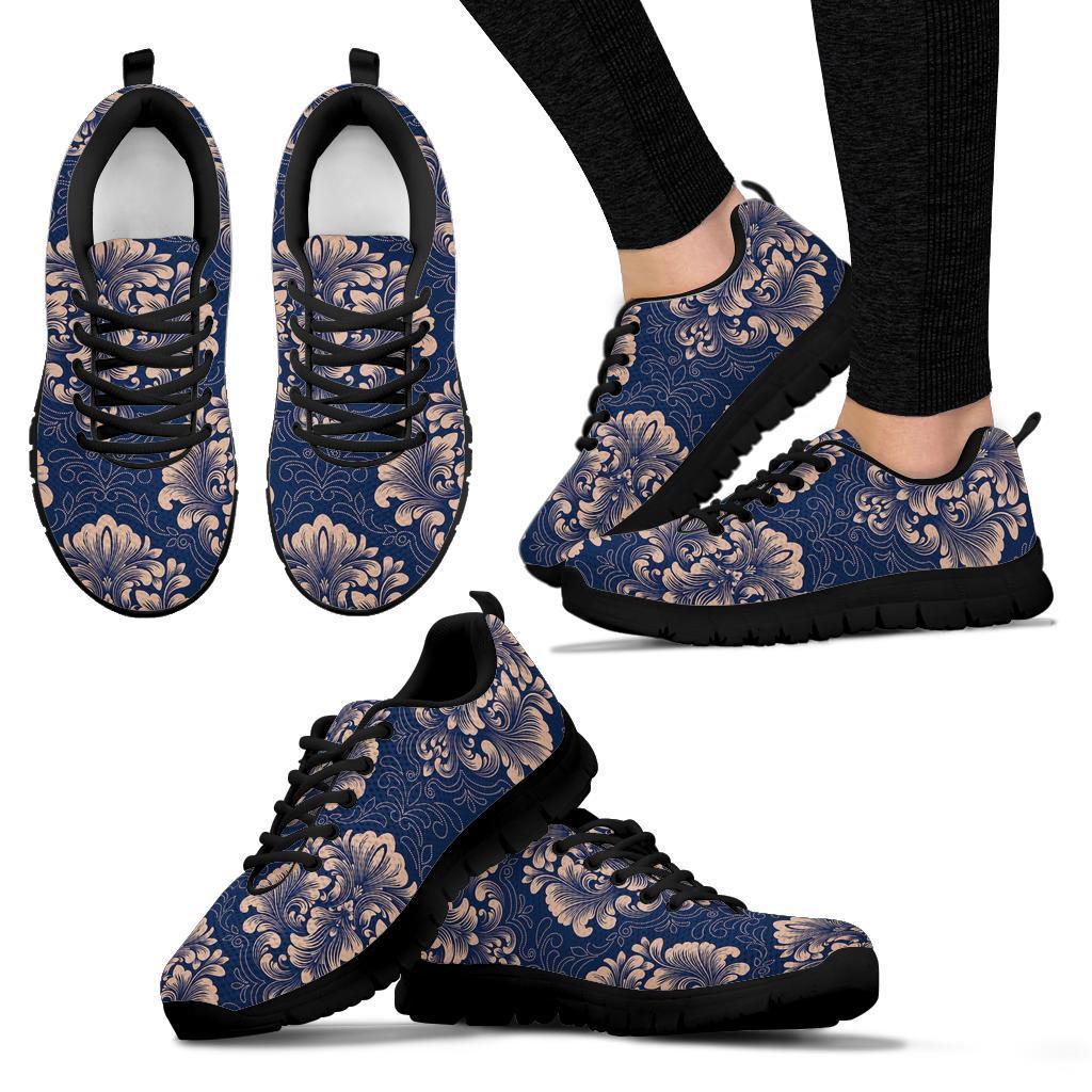 Damask Pattern Print Sneaker Shoes For Men Women-grizzshop