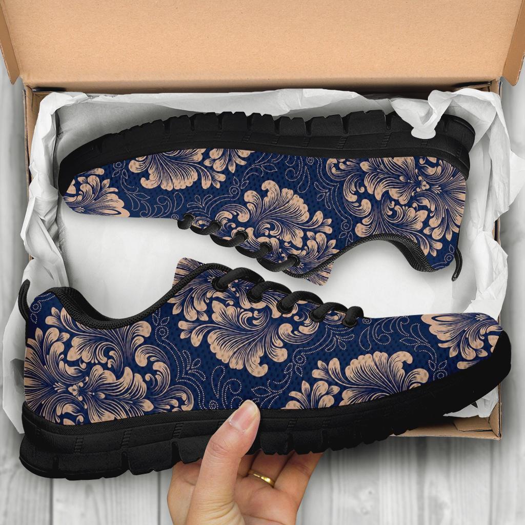 Damask Pattern Print Sneaker Shoes For Men Women-grizzshop