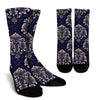 Damask Pattern Print Unisex Crew Socks-grizzshop