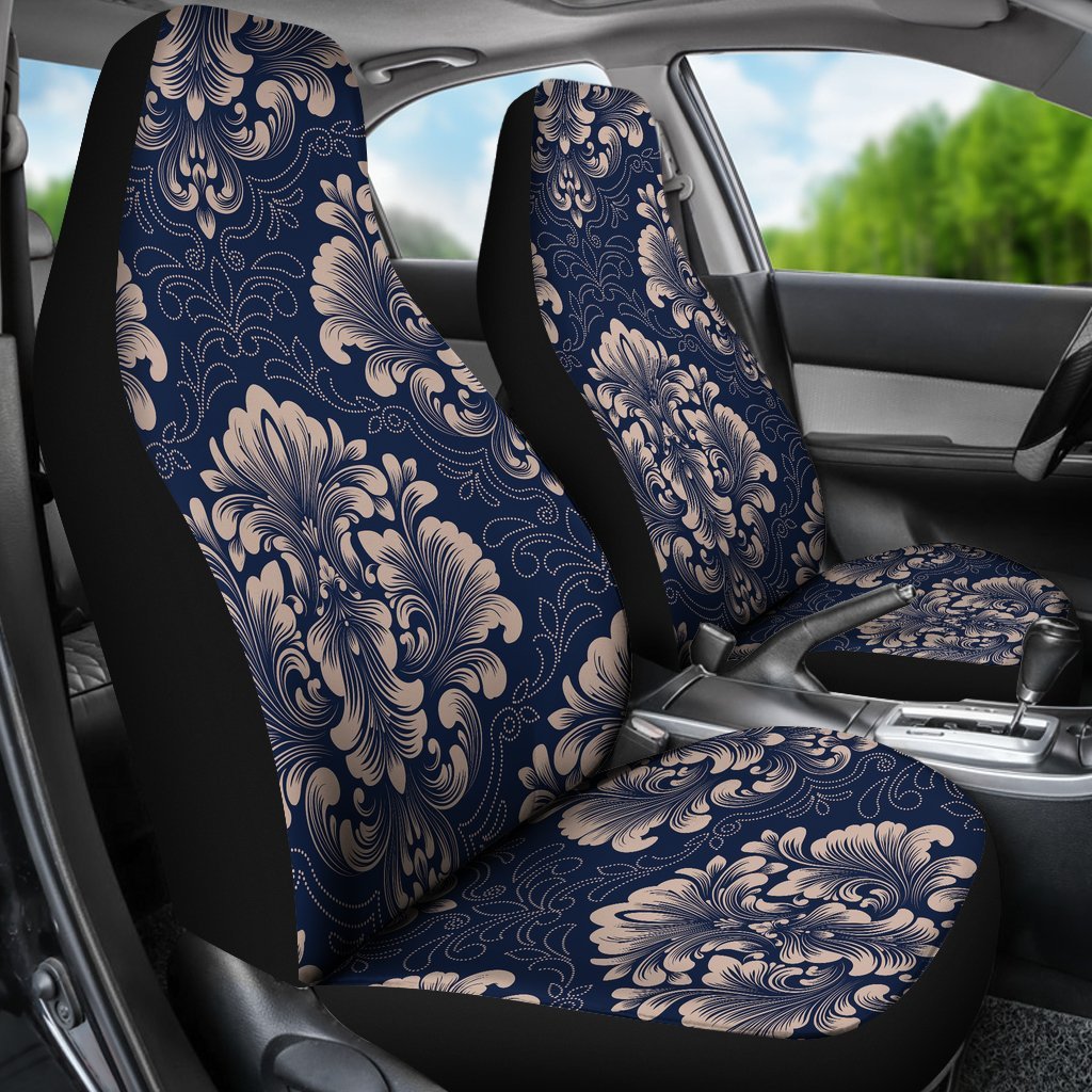 Damask Pattern Print Universal Fit Car Seat Covers-grizzshop