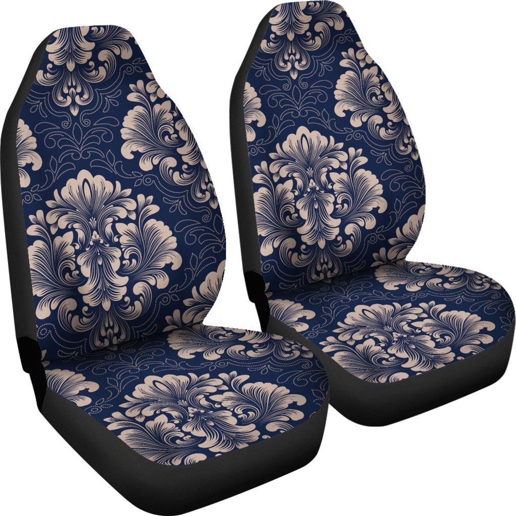 Damask Pattern Print Universal Fit Car Seat Covers-grizzshop