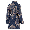 Damask Pattern Print Women Long Robe-grizzshop