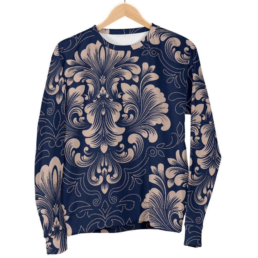 Damask Pattern Print Women's Sweatshirt-grizzshop