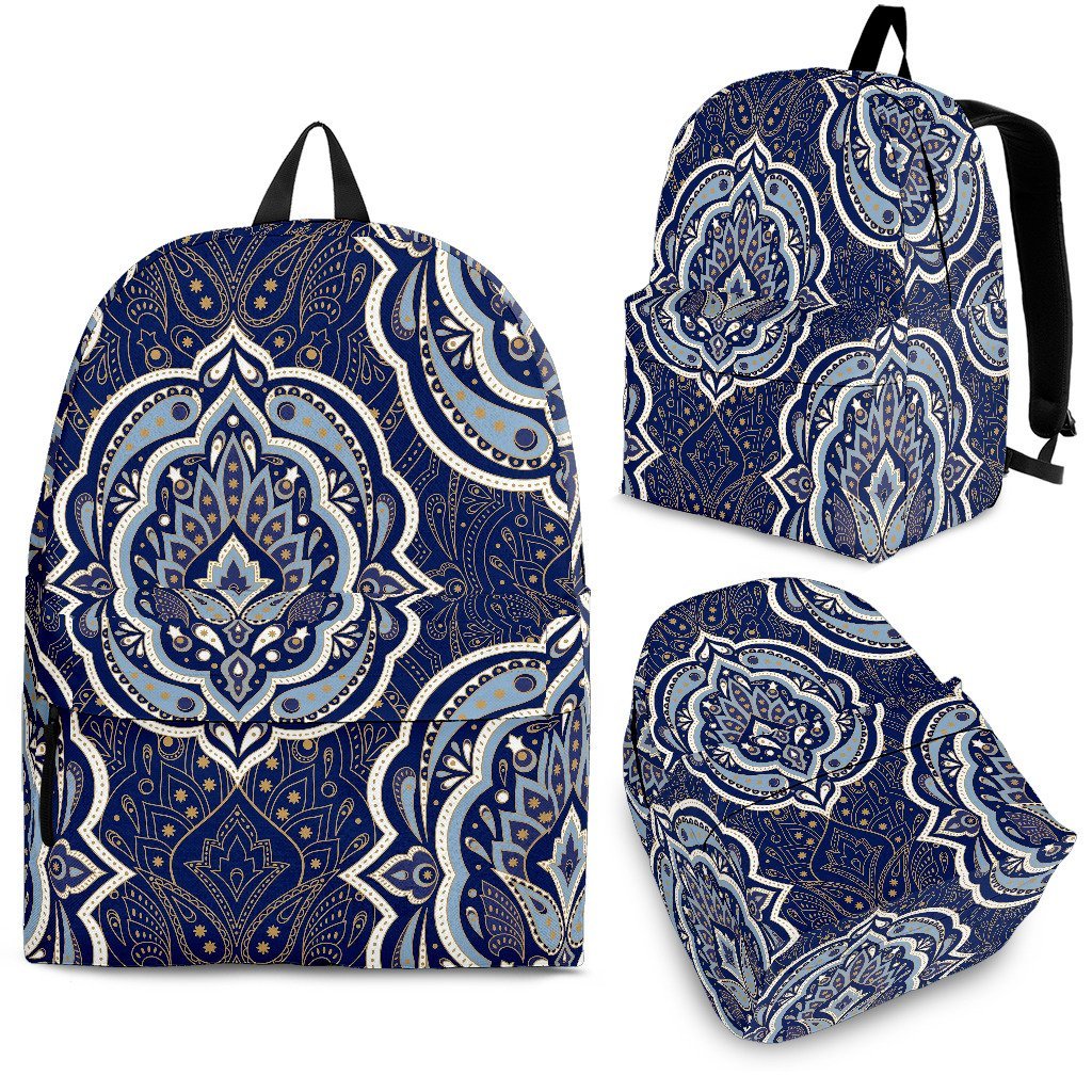 Damask Print Pattern Backpack-grizzshop