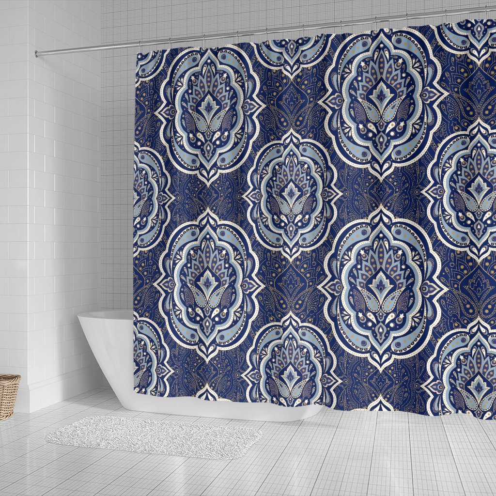 Damask Print Pattern Bathroom Shower Curtain-grizzshop