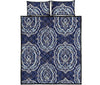 Damask Print Pattern Bed Set Quilt-grizzshop