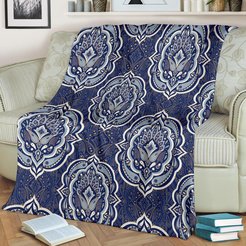 Damask Print Pattern Blanket-grizzshop