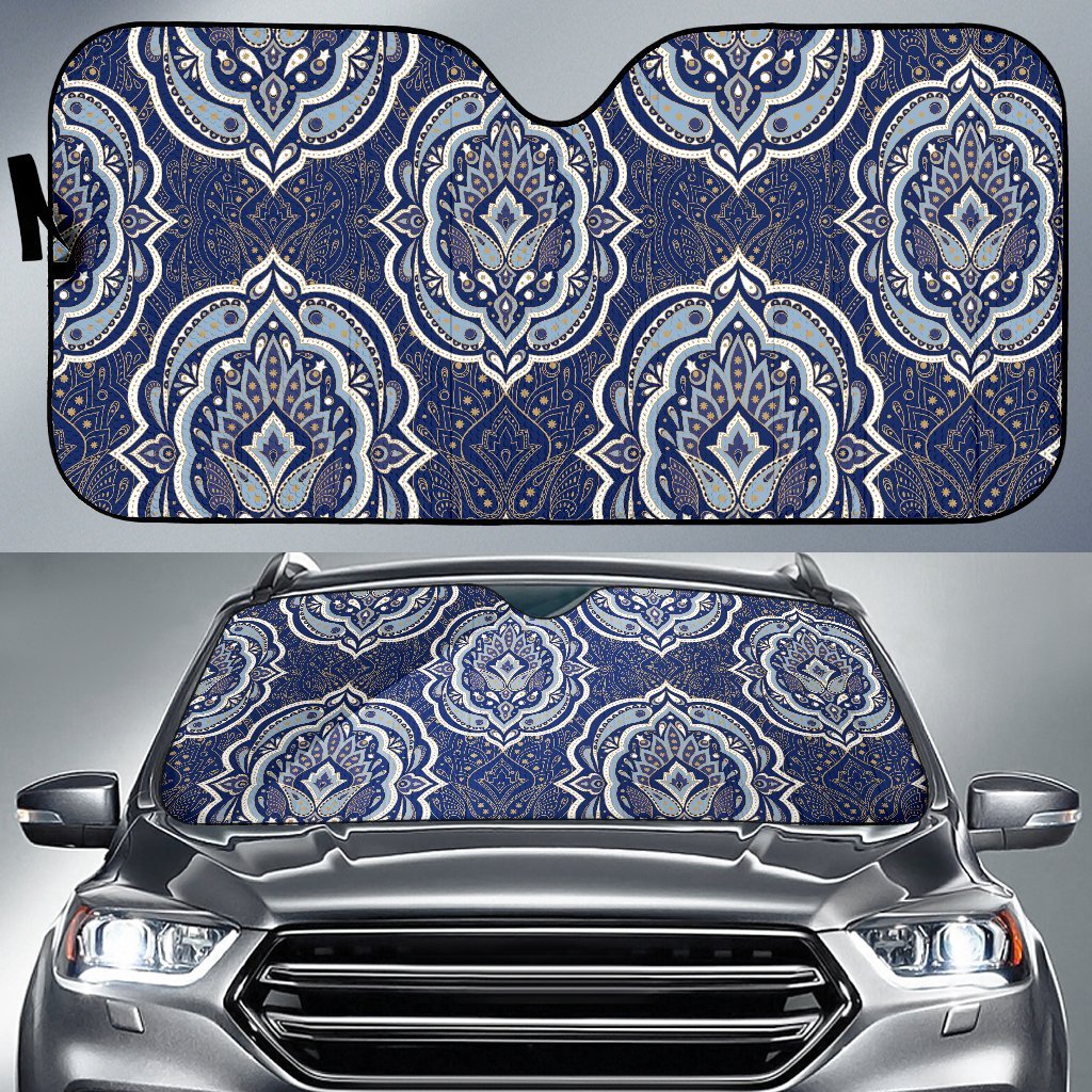 Damask Print Pattern Car Sun Shade-grizzshop