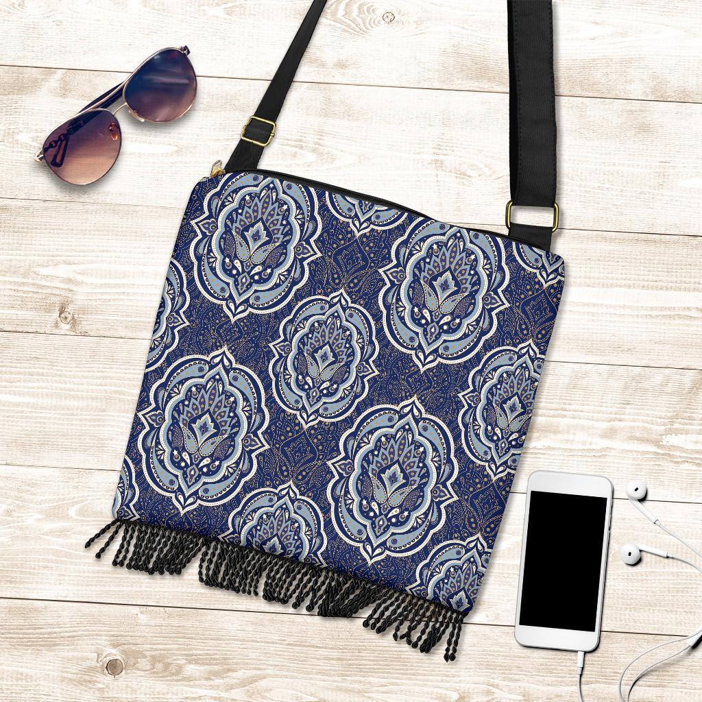 Damask Print Pattern Crossbody bags-grizzshop