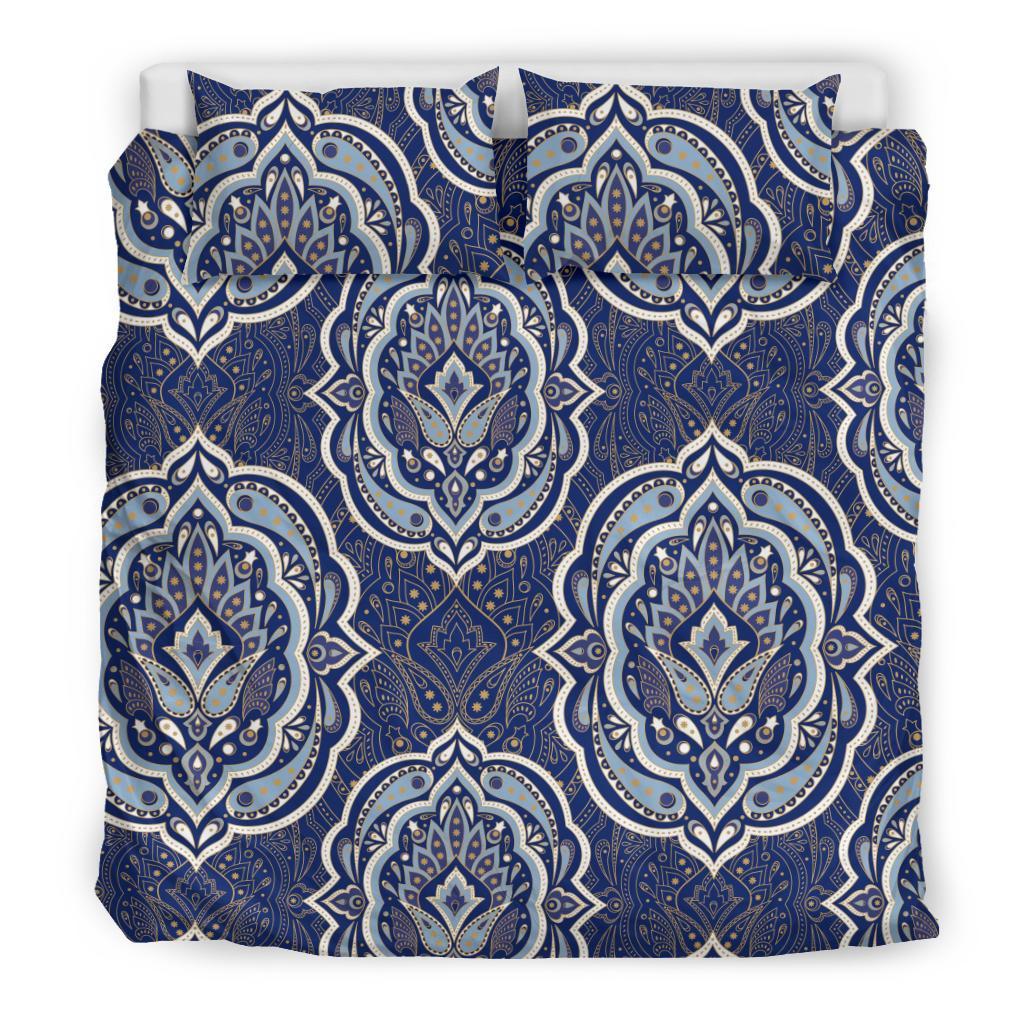Damask Print Pattern Duvet Cover Bedding Set-grizzshop