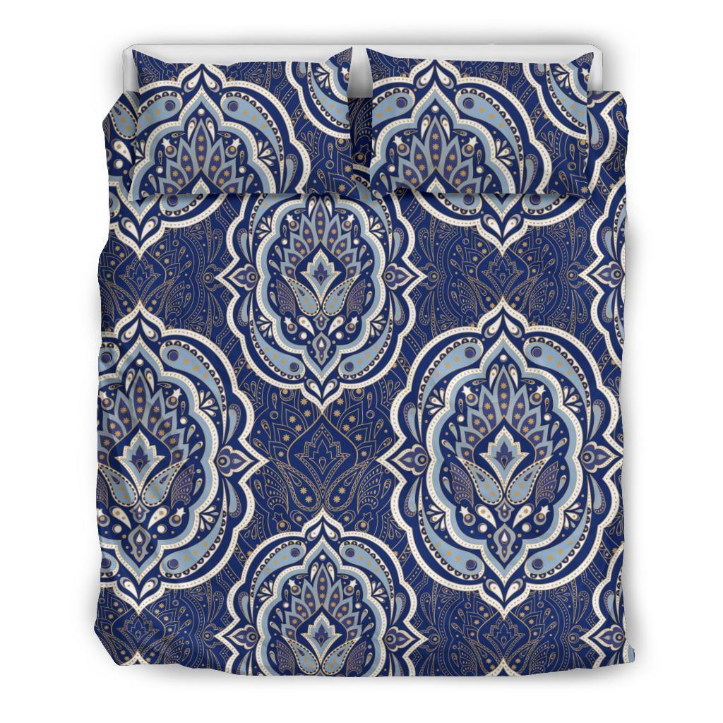 Damask Print Pattern Duvet Cover Bedding Set-grizzshop