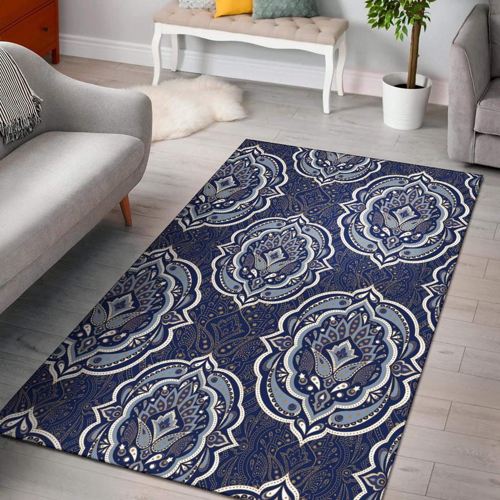 Damask Print Pattern Floor Mat-grizzshop