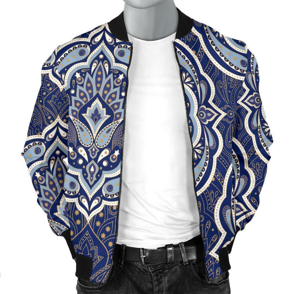 Damask Print Pattern Men's Bomber Jacket-grizzshop