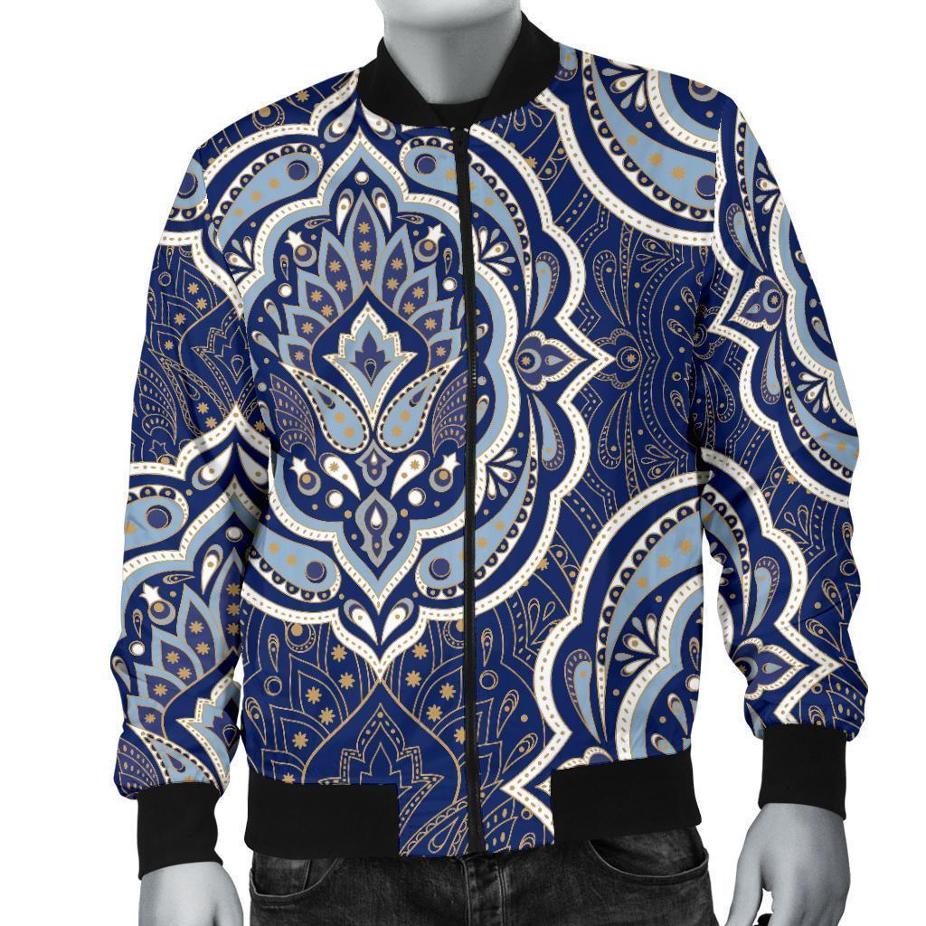 Damask Print Pattern Men's Bomber Jacket-grizzshop