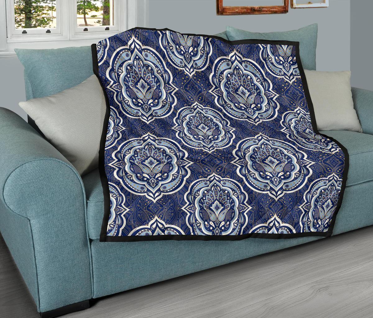 Damask Print Pattern Quilt-grizzshop