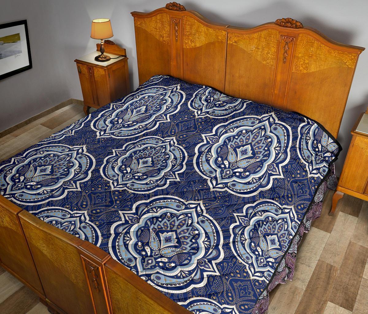 Damask Print Pattern Quilt-grizzshop