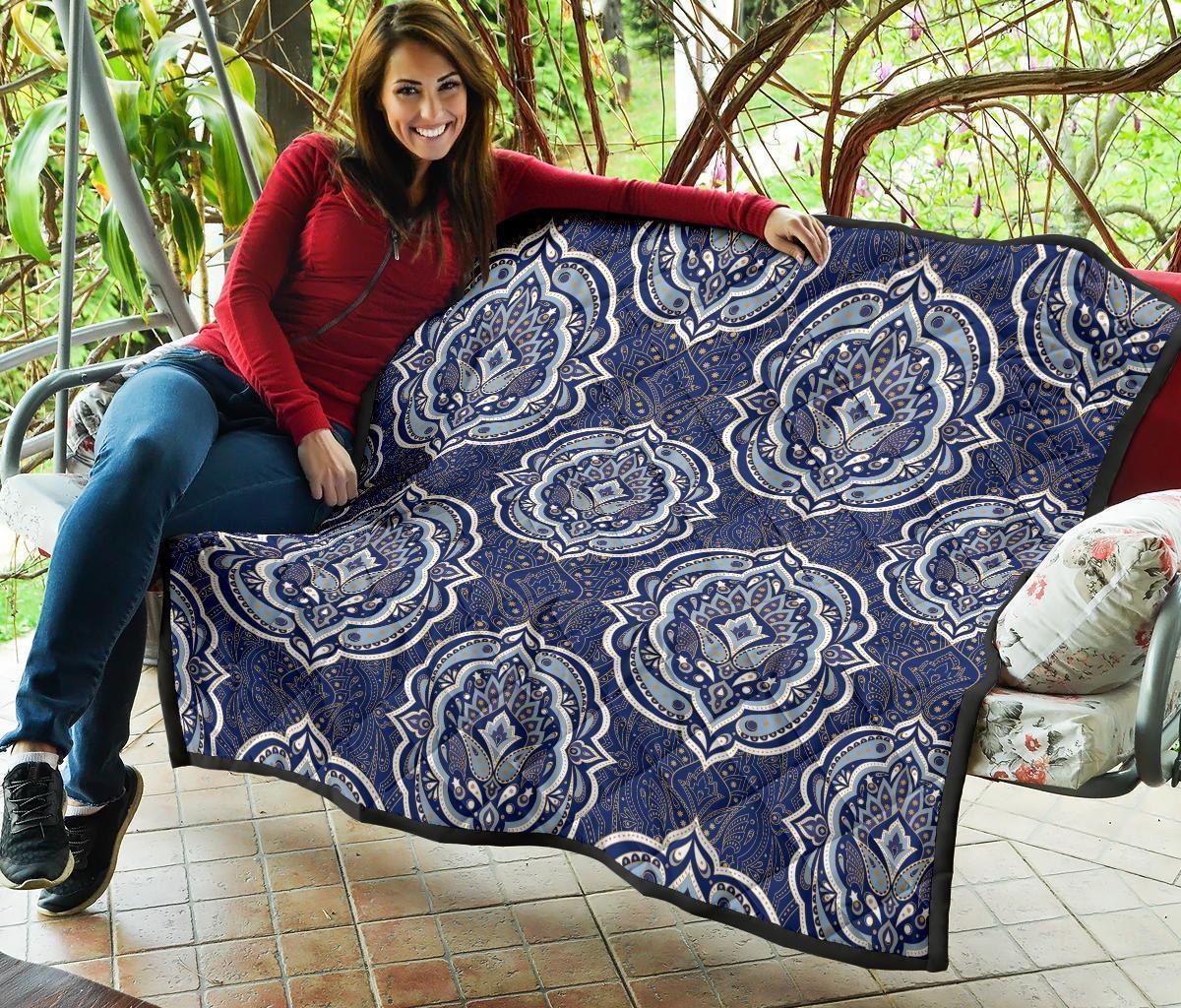 Damask Print Pattern Quilt-grizzshop