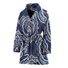 Damask Print Pattern Women Long Robe-grizzshop