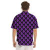 Damask Purple And Black Print Pattern Men's Short Sleeve Shirts-grizzshop