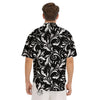 Damask White And Black Print Pattern Men's Short Sleeve Shirts-grizzshop