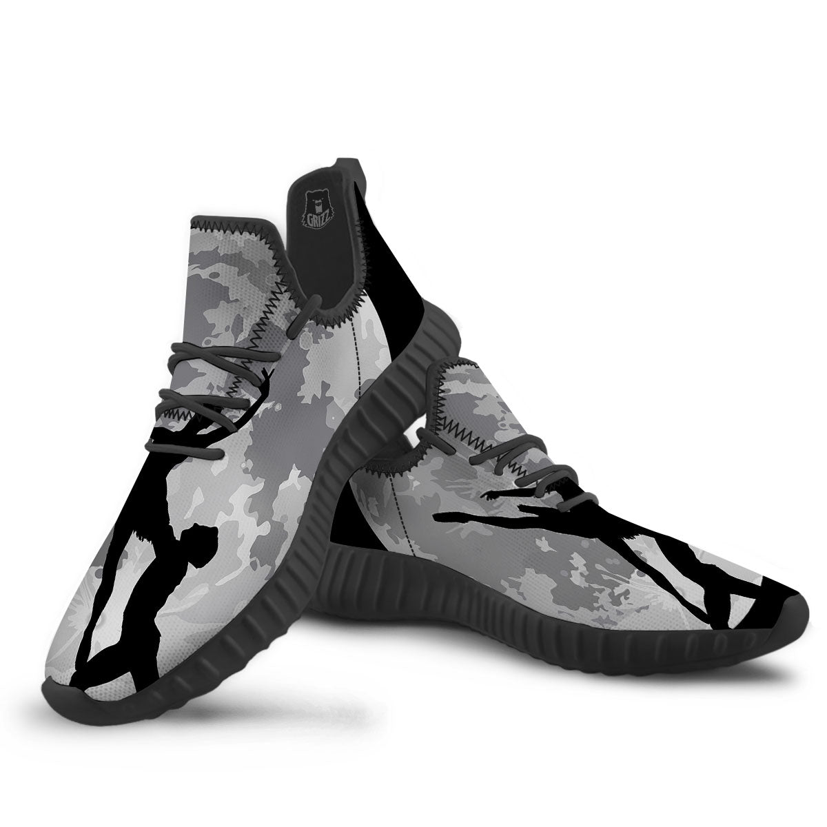 Dance Ballet On The Moon Night Print Black Walking Shoes-grizzshop