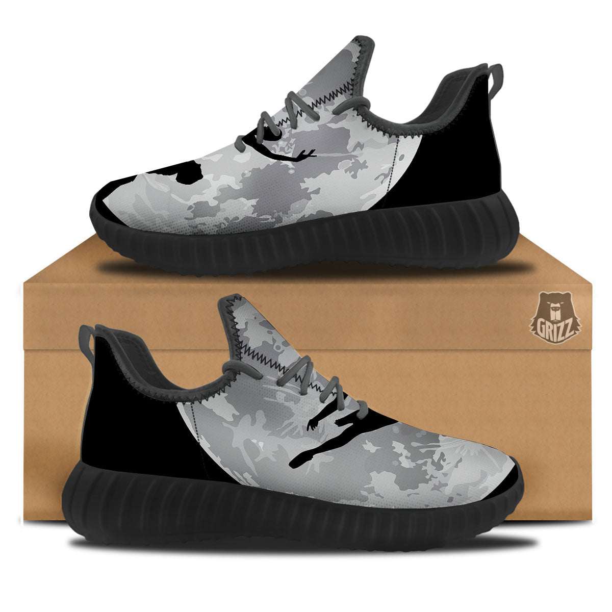 Dance Ballet On The Moon Night Print Black Walking Shoes-grizzshop