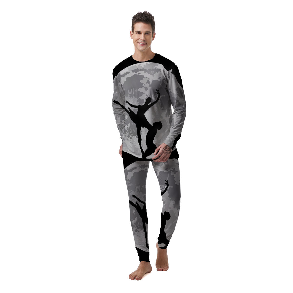 Dance Ballet On The Moon Night Print Men's Pajamas-grizzshop