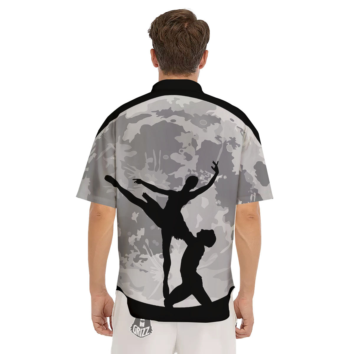 Dance Ballet On The Moon Night Print Men's Short Sleeve Shirts-grizzshop