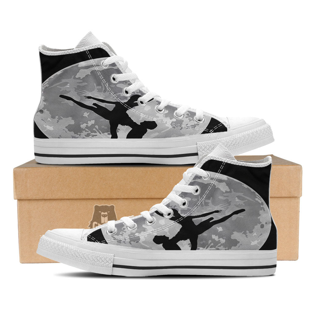 Dance Ballet On The Moon Night Print White High Top Shoes-grizzshop