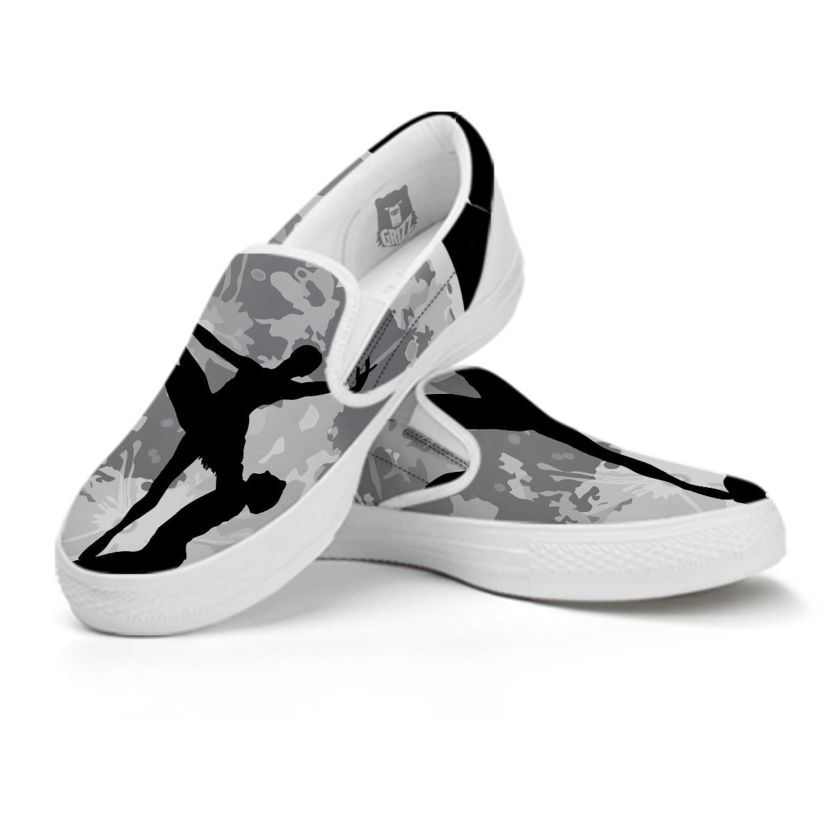 Dance Ballet On The Moon Night Print White Slip On Shoes-grizzshop