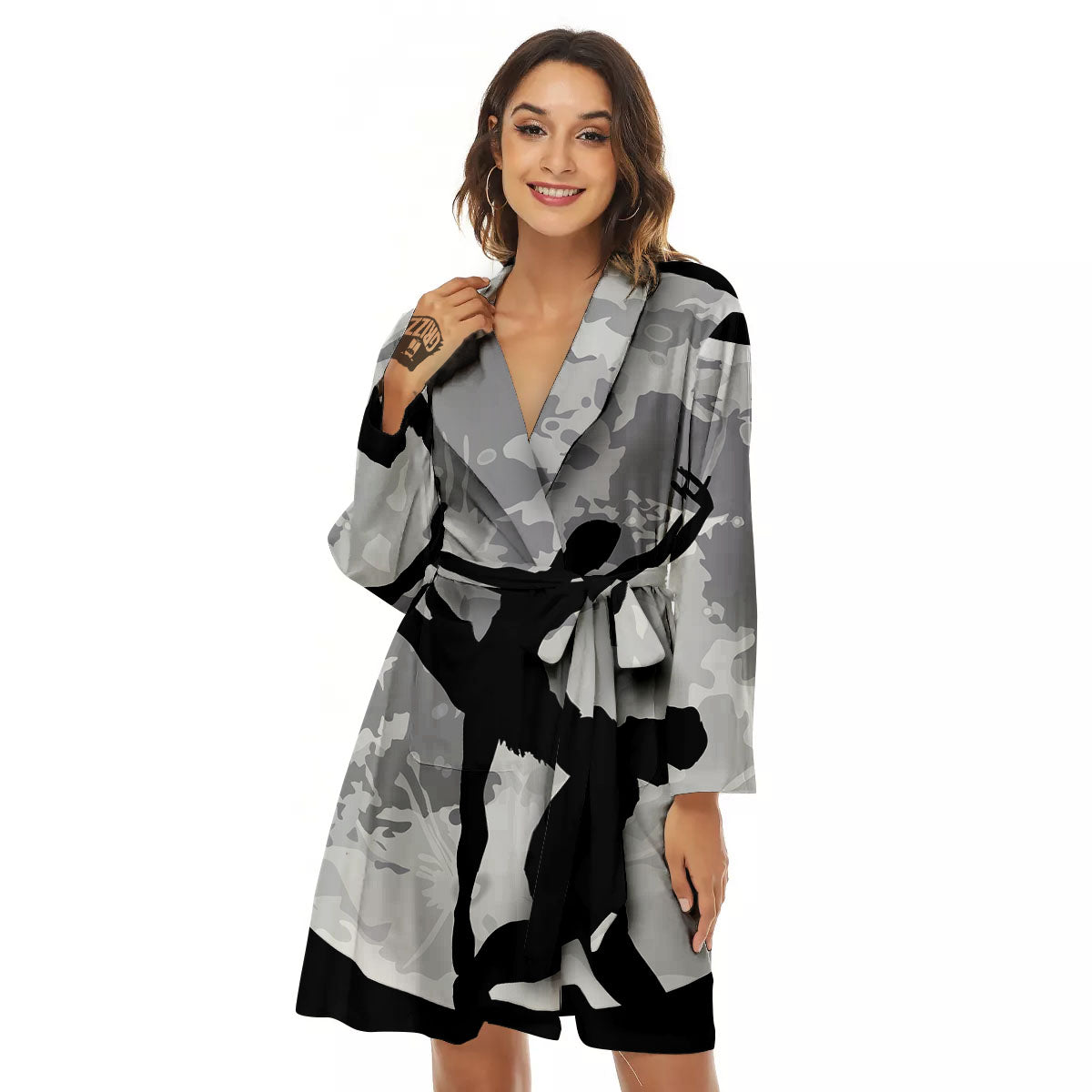 Dance Ballet On The Moon Night Print Women's Robe-grizzshop