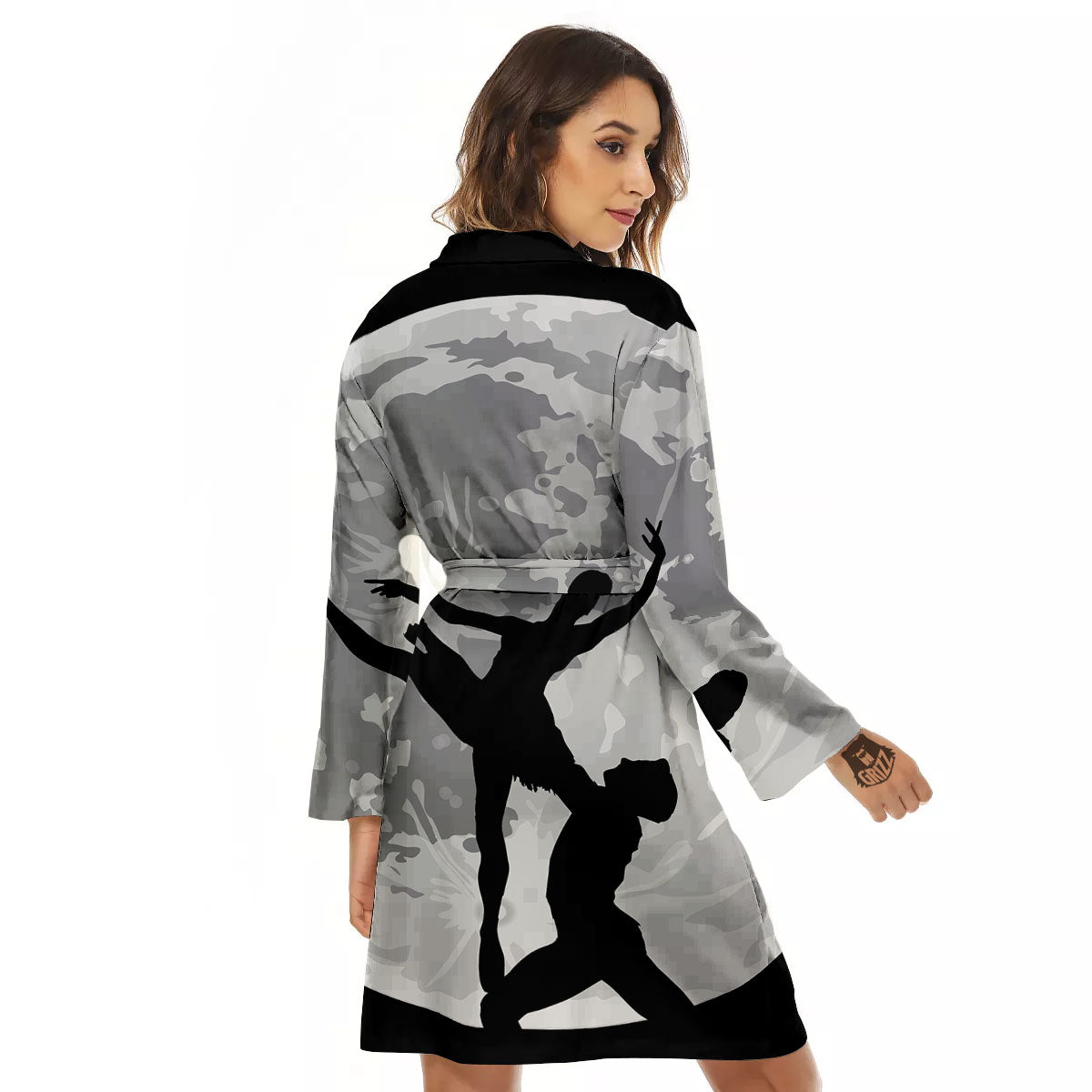 Dance Ballet On The Moon Night Print Women's Robe-grizzshop