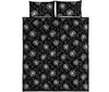 Dandelion Black Pattern Print Bed Set Quilt-grizzshop