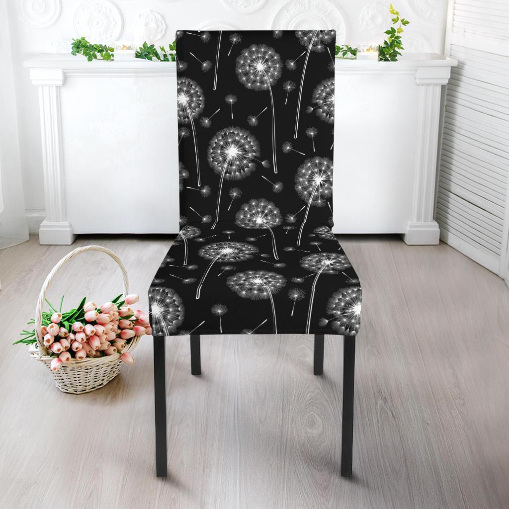 Dandelion Black Pattern Print Chair Cover-grizzshop