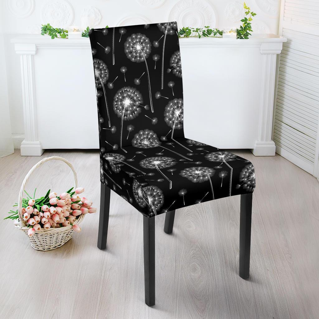 Dandelion Black Pattern Print Chair Cover-grizzshop