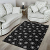 Dandelion Black Pattern Print Floor Mat-grizzshop