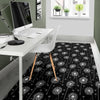 Dandelion Black Pattern Print Floor Mat-grizzshop