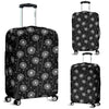 Dandelion Black Pattern Print Luggage Cover Protector-grizzshop