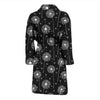 Dandelion Black Pattern Print Men Long Robe-grizzshop