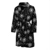 Dandelion Black Pattern Print Men Long Robe-grizzshop