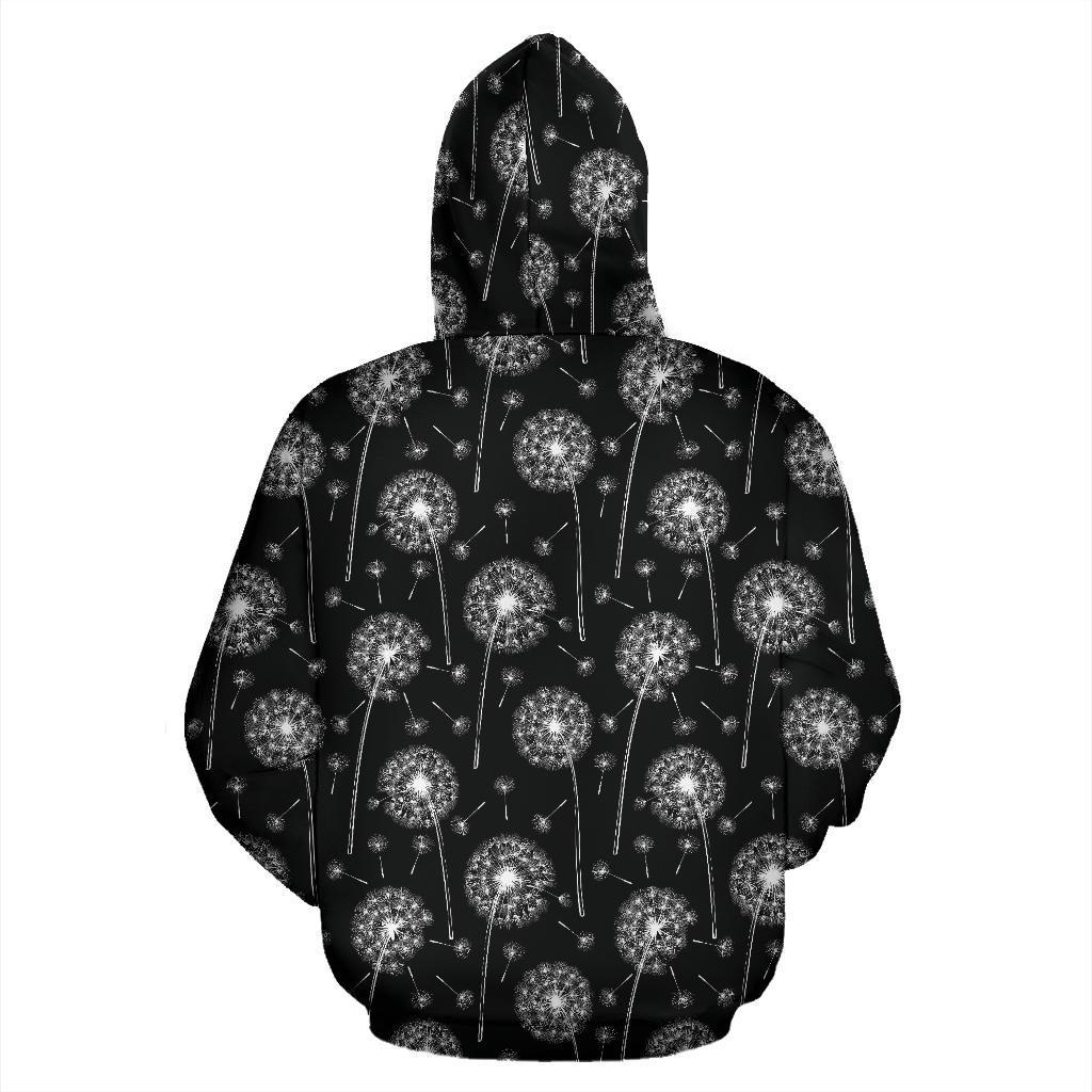 Dandelion Black Pattern Print Men Women Pullover Hoodie-grizzshop