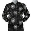 Dandelion Black Pattern Print Men's Bomber Jacket-grizzshop